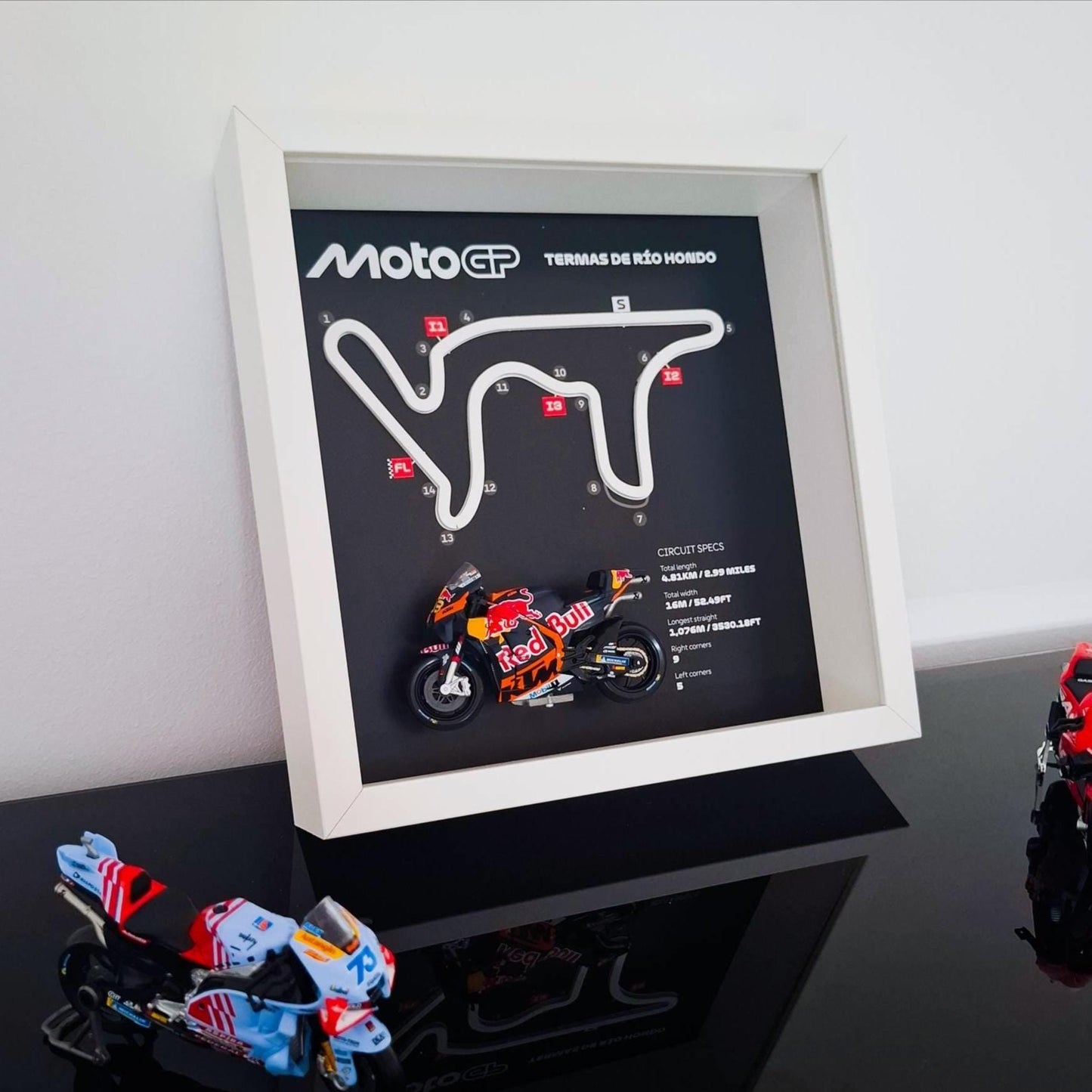 Termas de Río Hondo Moto Circuit 3D Framed Art: Argentina Racing Gift
