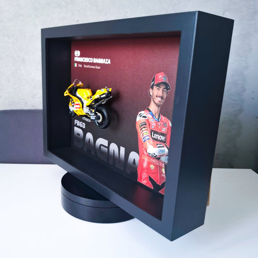 Francesco Bagnaia #1 Moto Circuit 3D Framed Art