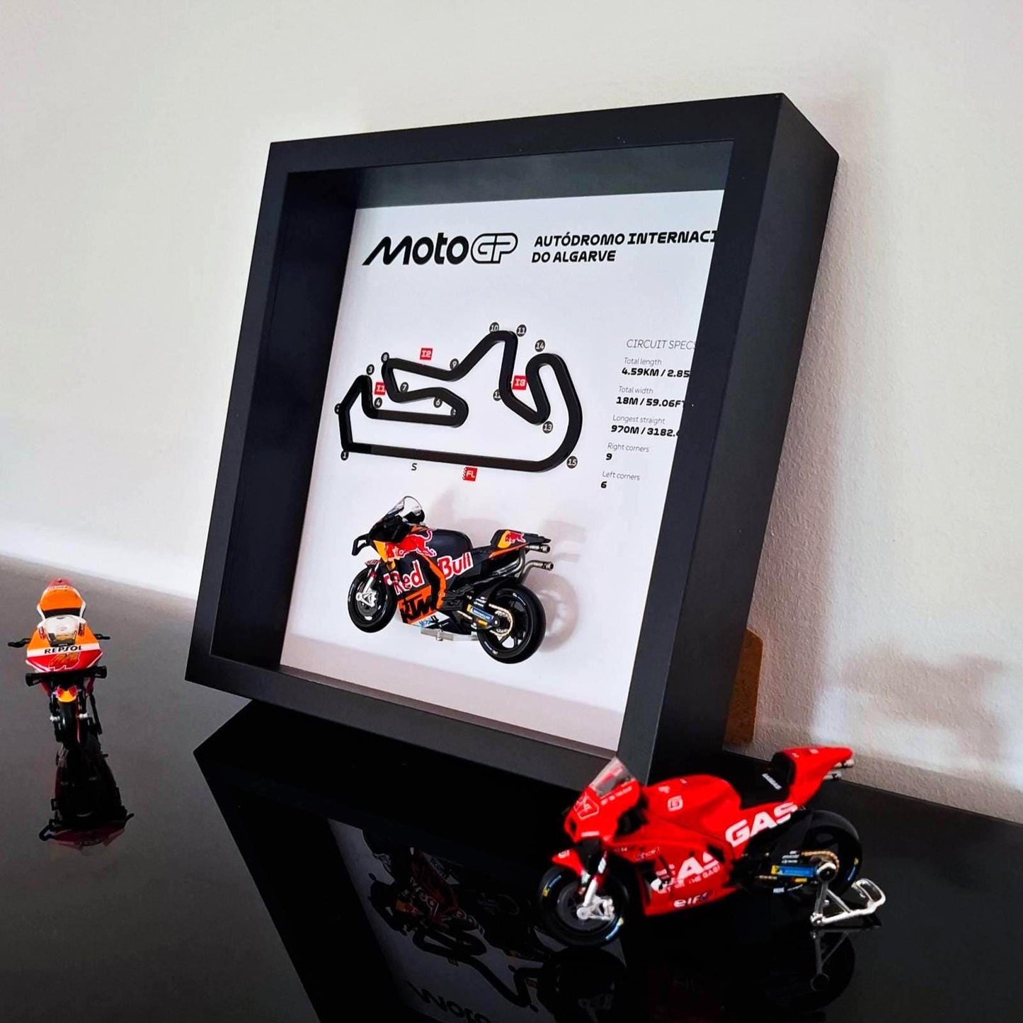 Algarve Moto Circuit 3D Framed Art: Portugal Racing Gift