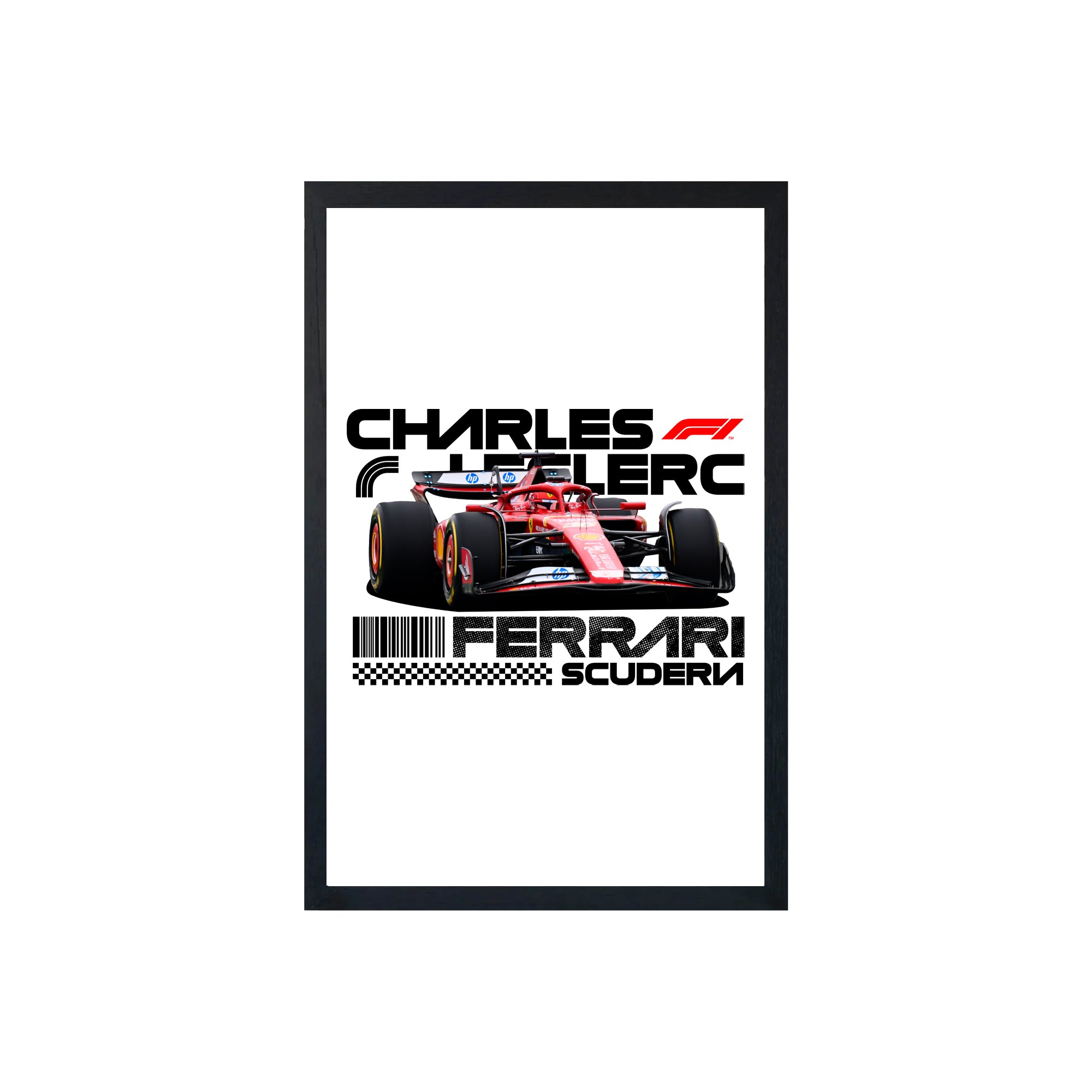 wall-art-framed-image-white-poster-formula-1-leclerc-f1