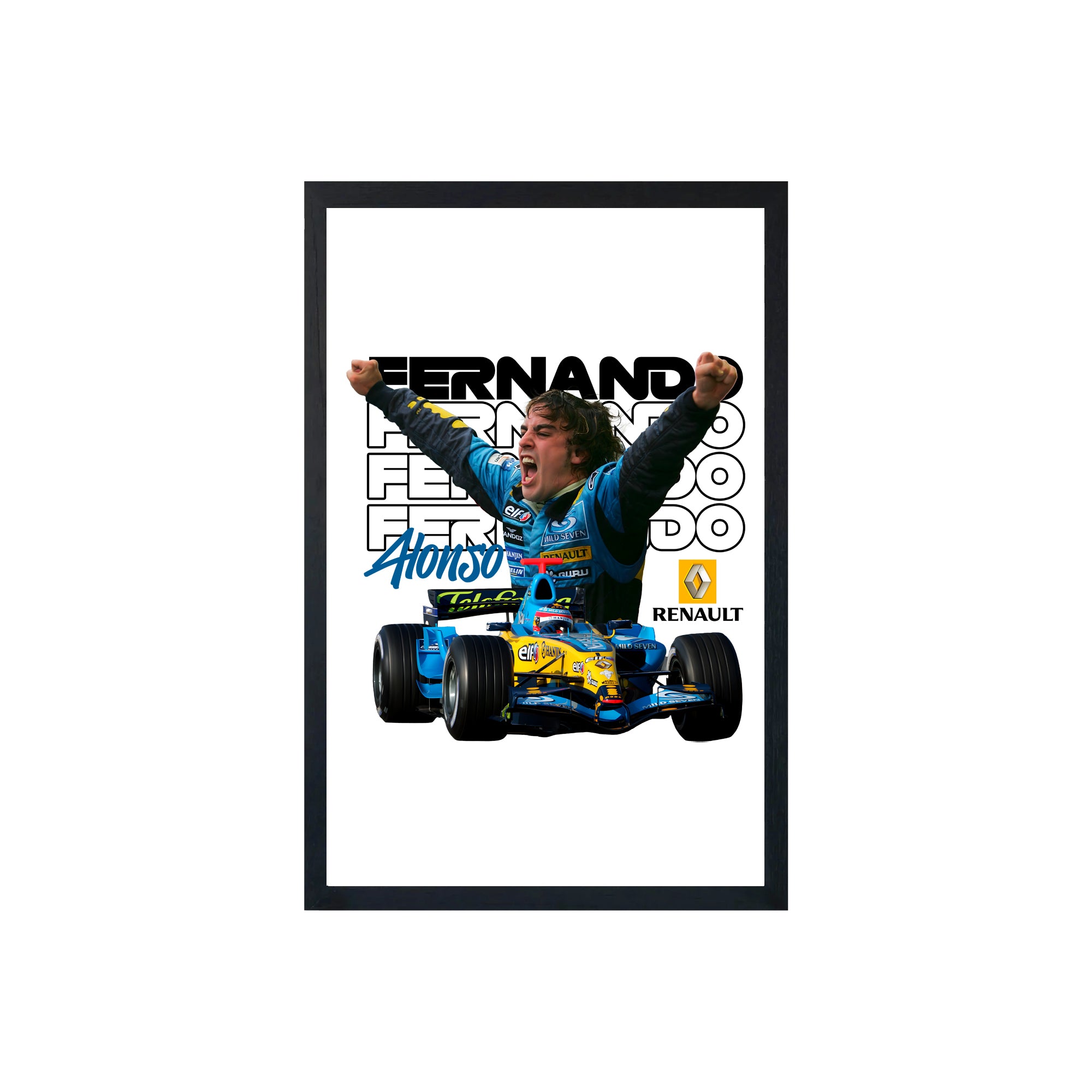 wall-art-framed-image-white-poster-formula-1-alonso-renault