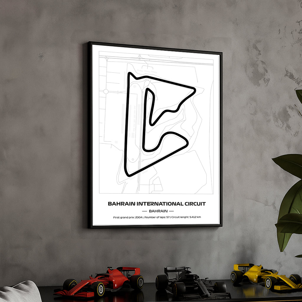framed-formula-1-track-poster-2025-f1-grand-prix-circuit-map-bahrain-minimal-line-art-physical-motorsport-print-50x70cm