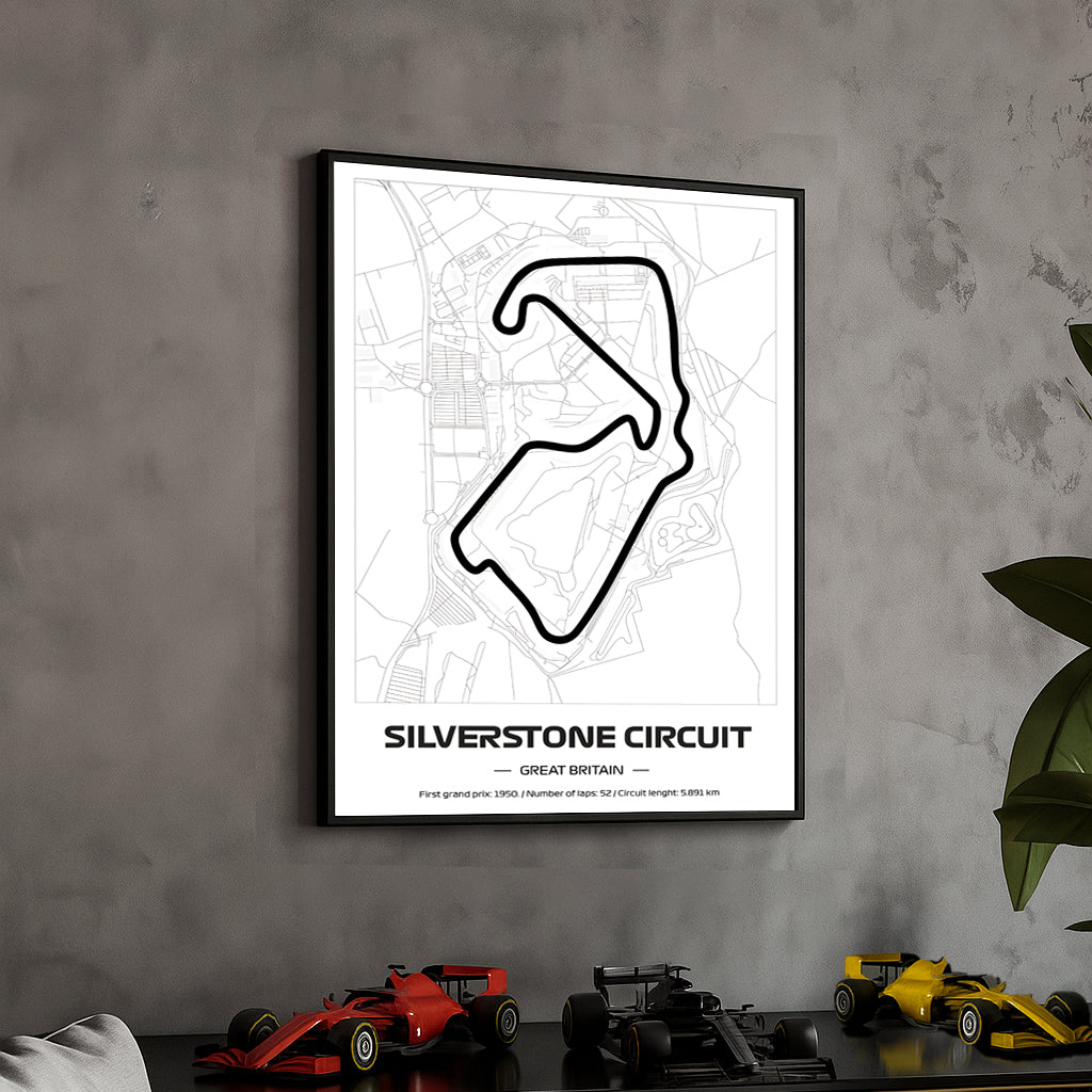 framed-formula-1-track-poster-2025-f1-grand-prix-circuit-map-silverstone-minimal-line-art-physical-motorsport-print-50x70cm
