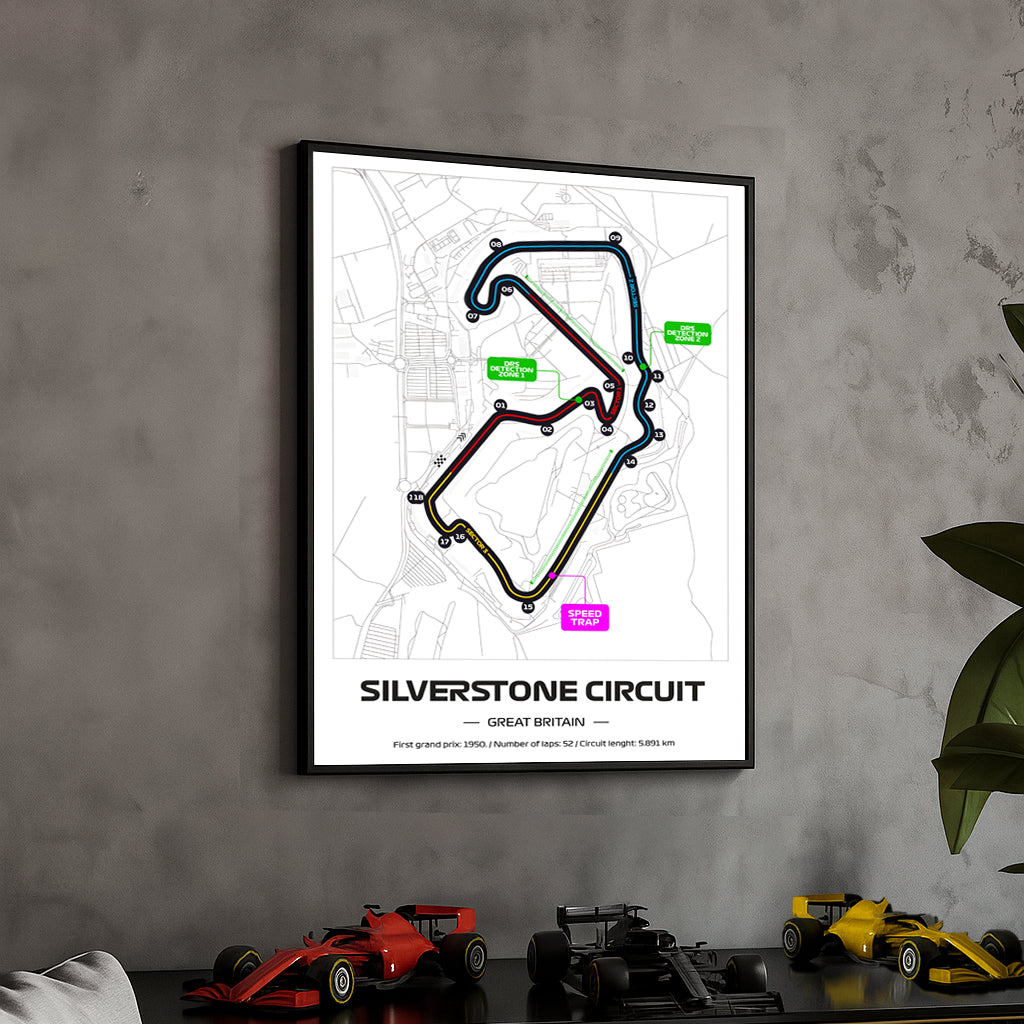 framed-formula-1-track-poster-2025-f1-grand-prix-circuit-map-silverstone-full-color-layout-physical-motorsport-print-50x70cm