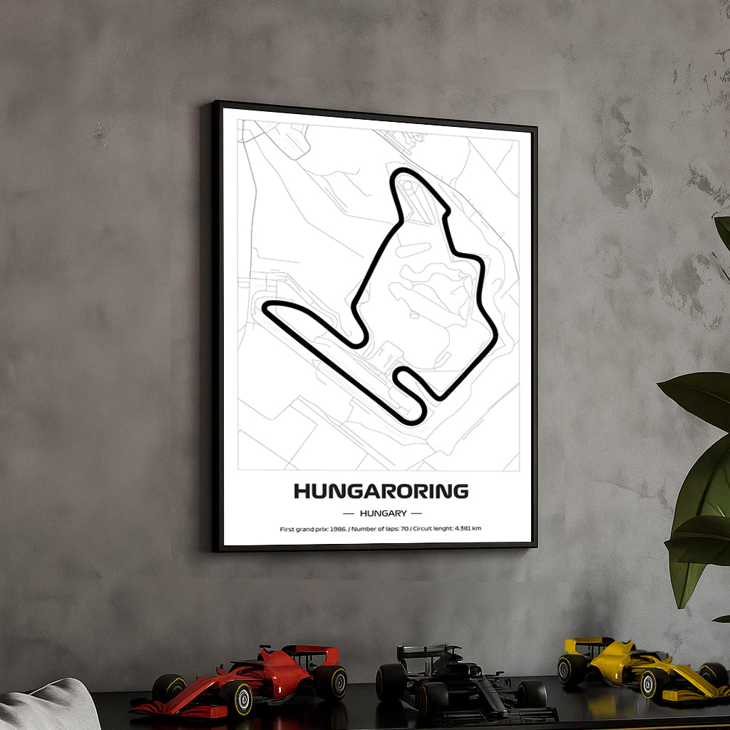 framed-formula-1-track-poster-2025-f1-grand-prix-circuit-map-hungaroring-minimal-line-art-physical-motorsport-print-50x70cm