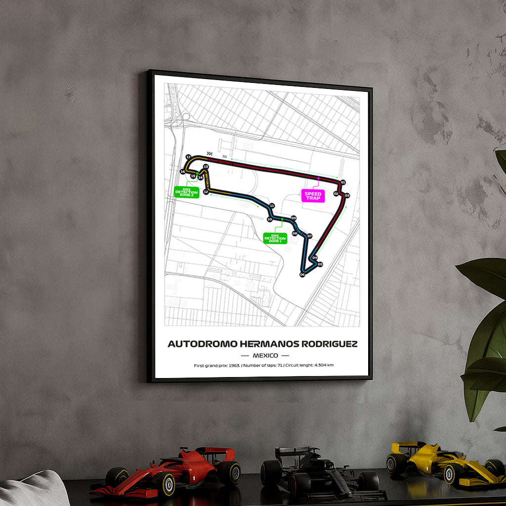 framed-formula-1-track-poster-2025-f1-grand-prix-circuit-map-hermanos-rodriguez-full-color-layout-physical-motorsport-print-50x70