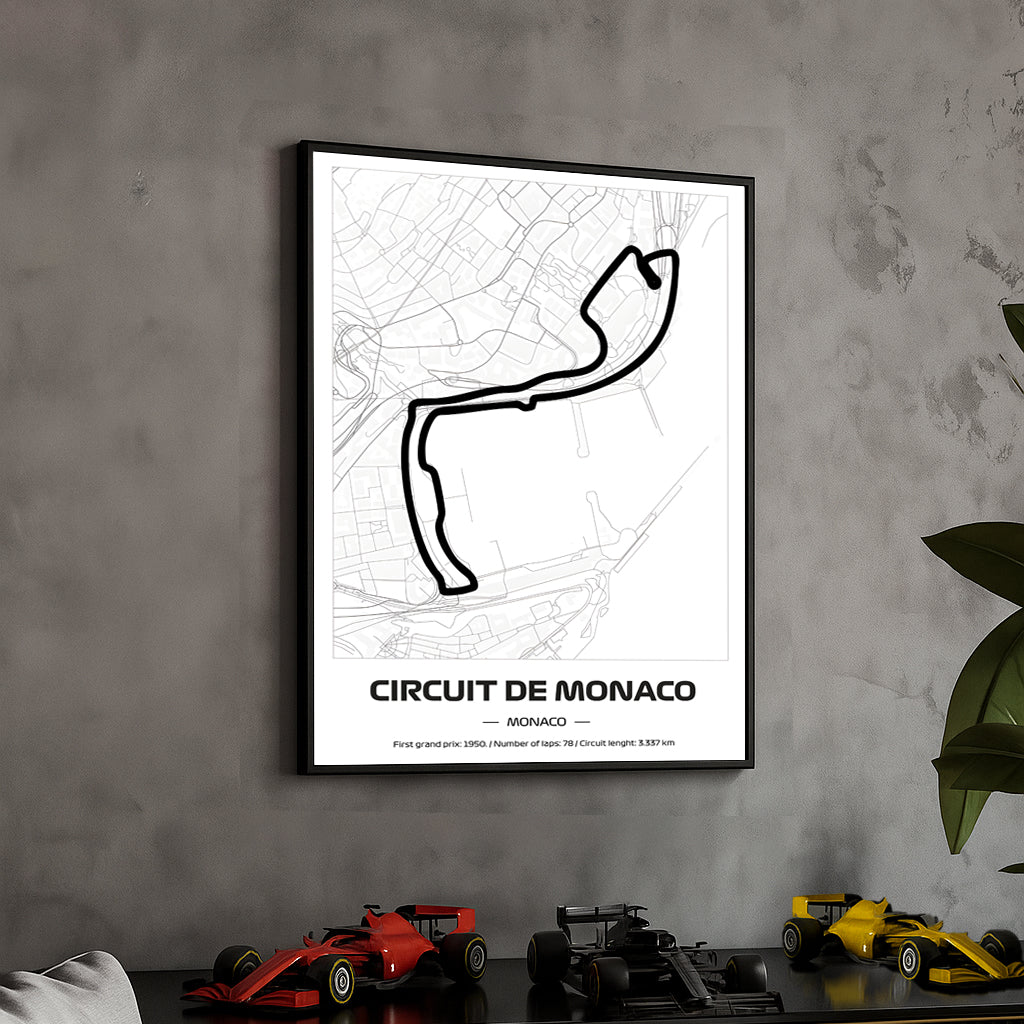 framed-formula-1-track-poster-2025-f1-grand-prix-circuit-map-monaco-minimal-line-art-physical-motorsport-print-50x70cm