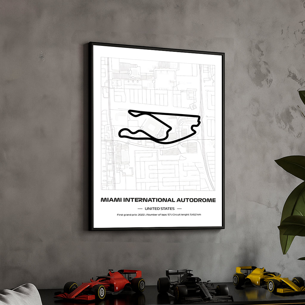framed-formula-1-track-poster-2025-f1-grand-prix-circuit-map-miami-minimal-line-art-physical-motorsport-print-50x70cm