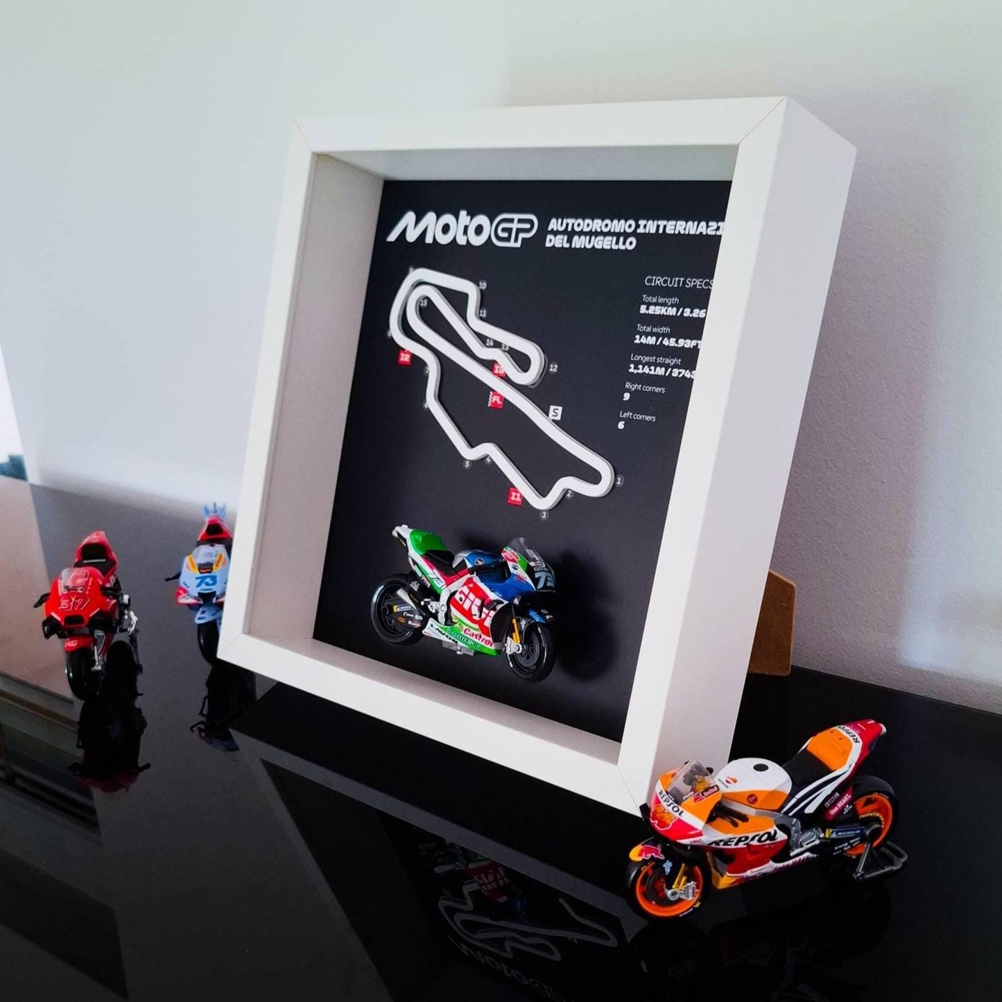 Mugello Moto Circuit 3D Framed Art: Italy Racing Gift