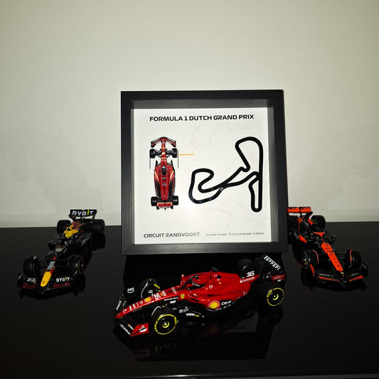 F1 Zandvoort - Dutch Framed 3D Art: Plexiglass 3D Track With Formula One Car Model