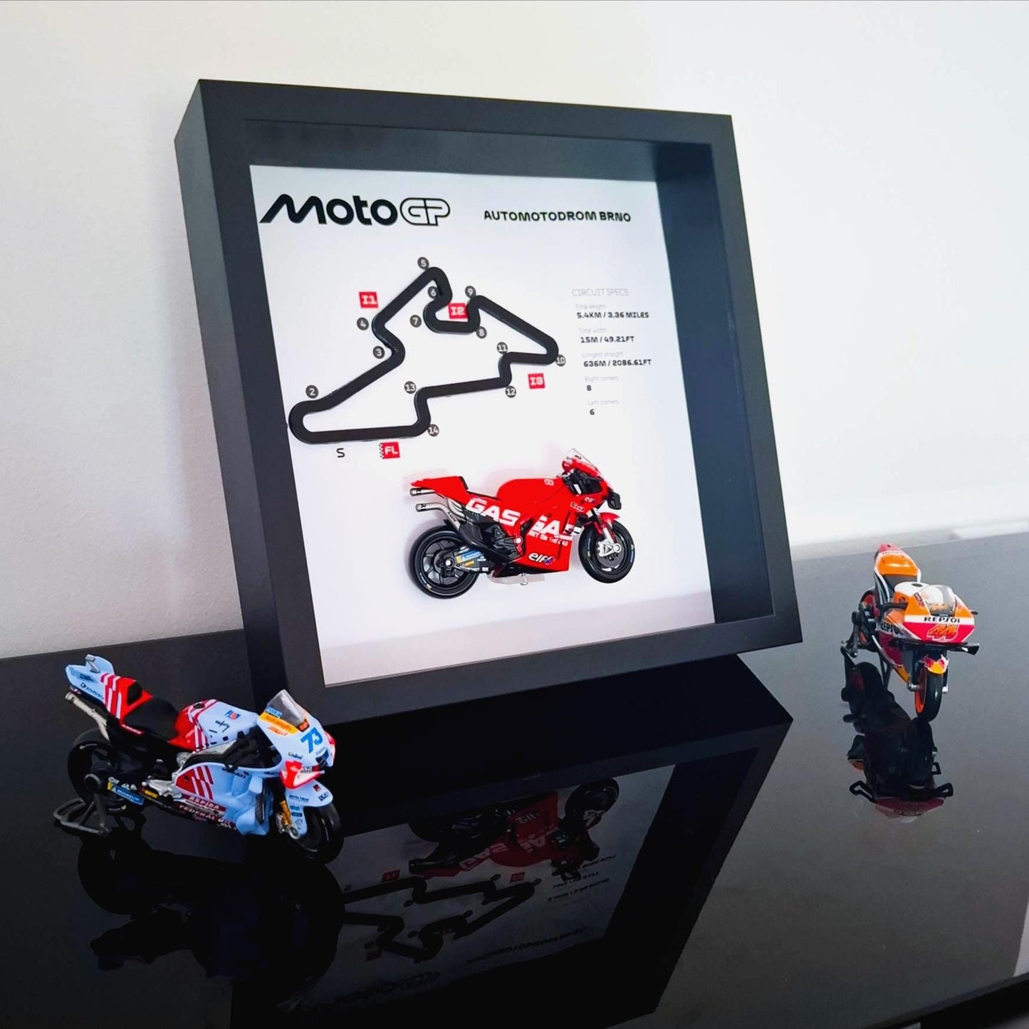 Brno Moto Circuit 3D Framed Art: Czech Republic Racing Gift