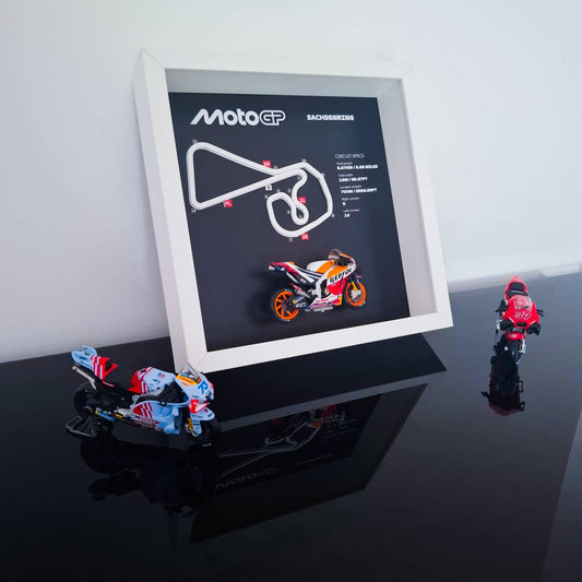 Sachsenring Moto Circuit 3D Framed Wall Art: Racing Gift