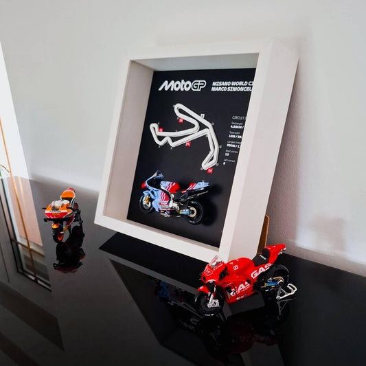 Misano Moto Circuit 3D Framed Art: Italy Racing Gift with Motorcycle Model