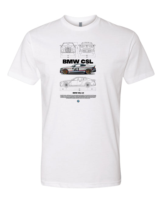 Bmw Csl 3 T-shirt (Various Colors and Sizes)