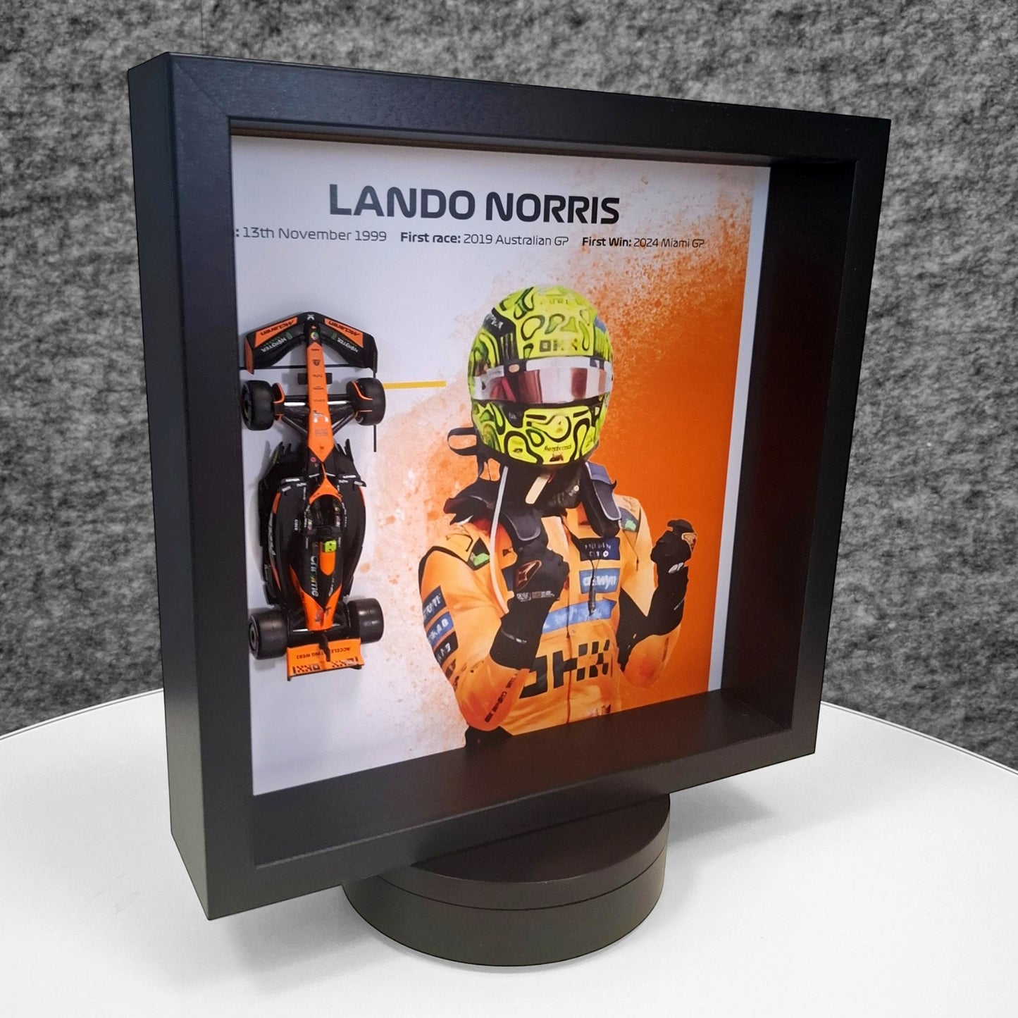 Lando Norris F1 Framed 3D Art: Formula One McLaren Car Model
