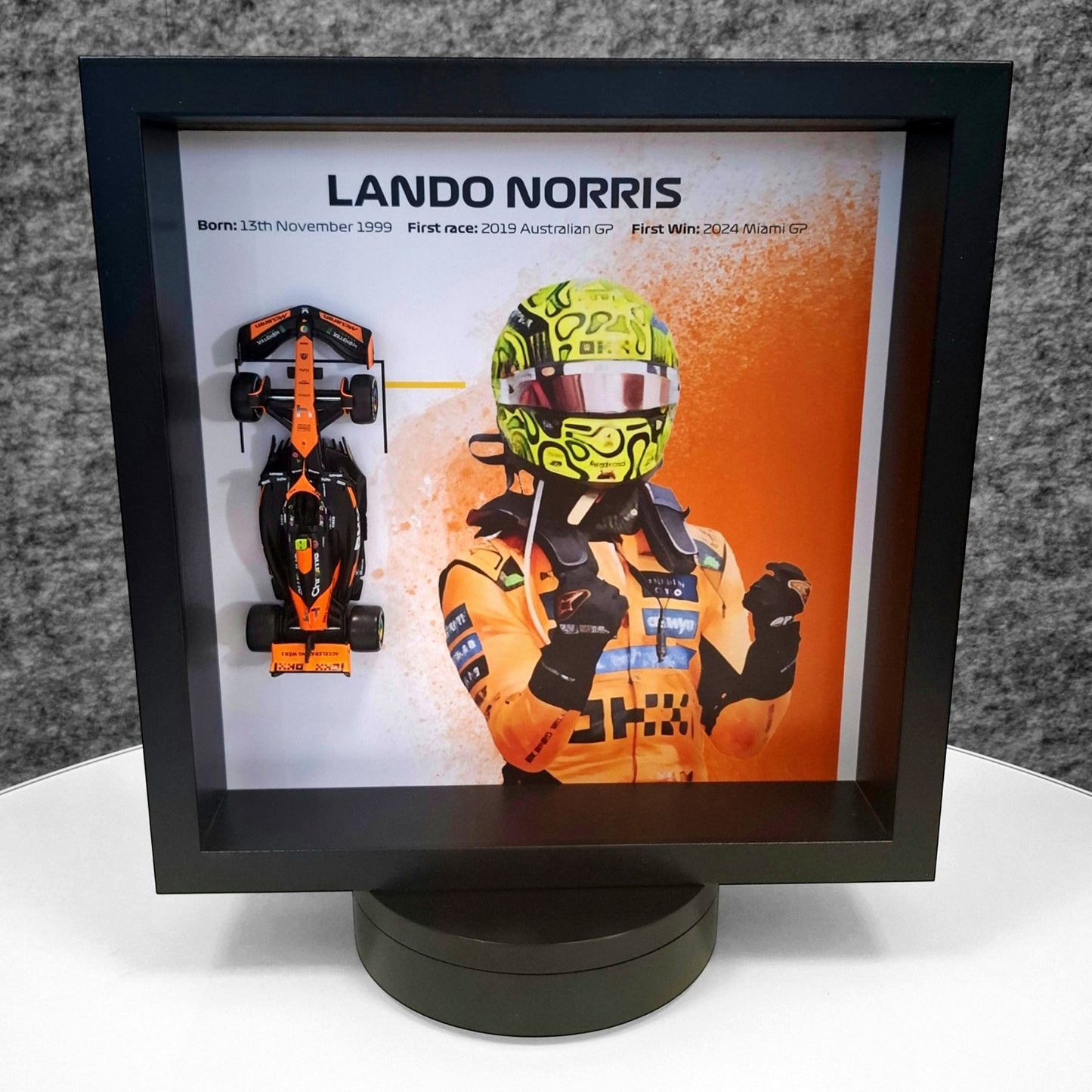 Lando Norris F1 Framed 3D Art: Formula One McLaren Car Model