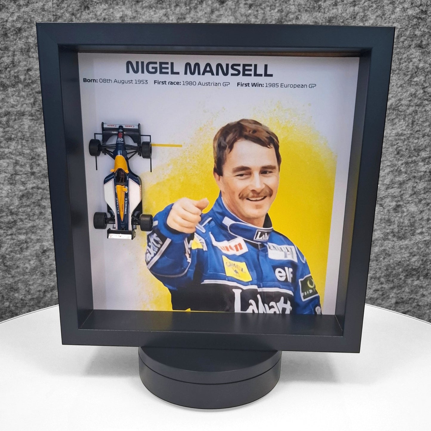 Nigel Mansell F1 Framed 3D Art: Formula One FW14 Car Model