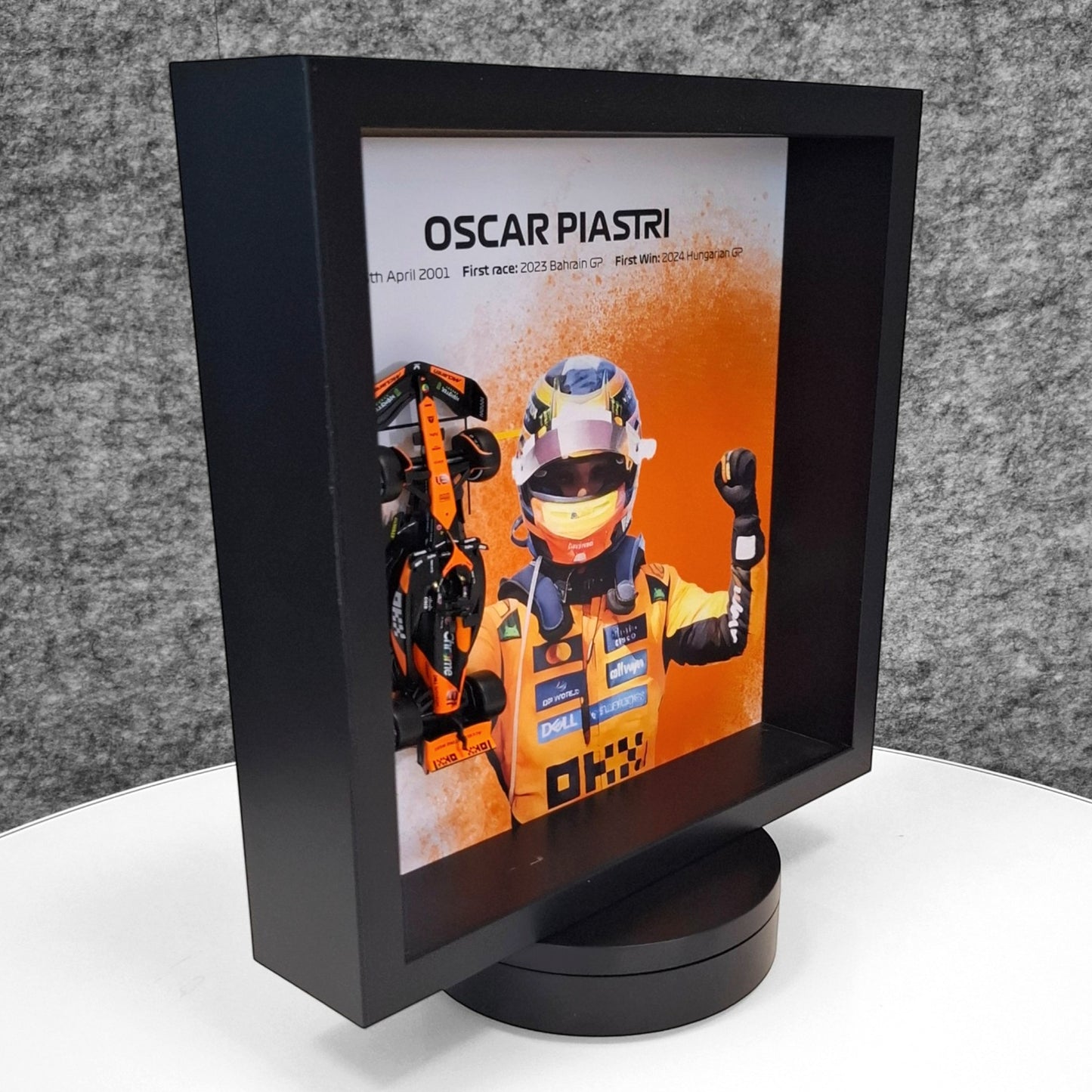 Oscar Piastri F1 Framed 3D Art: Formula One McLaren Car Model