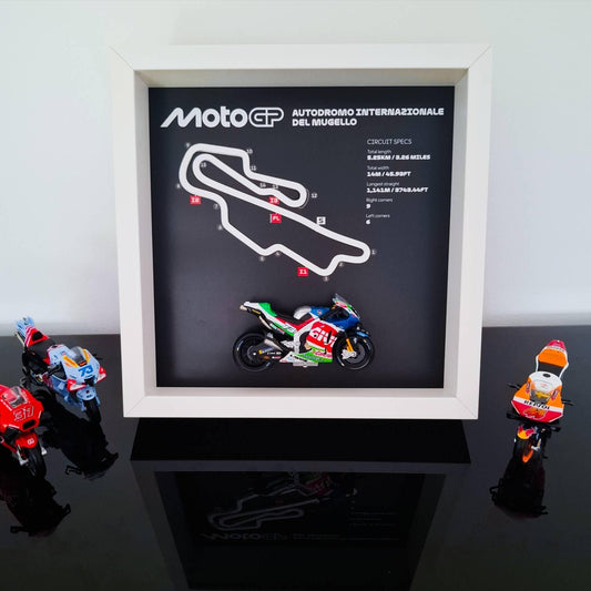 Mugello Moto Circuit 3D Framed Art: Italy Racing Gift