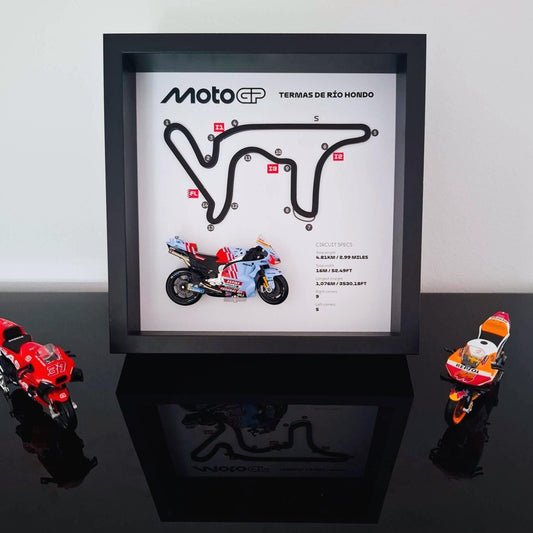 Termas de Río Hondo Moto Circuit 3D Framed Art: Racing Gift