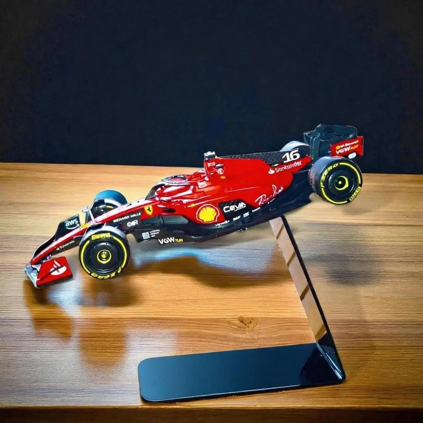F1 Ferrari Car Model 1:24 with Stand - Charles Leclerc #16 - Formula 1 Gift