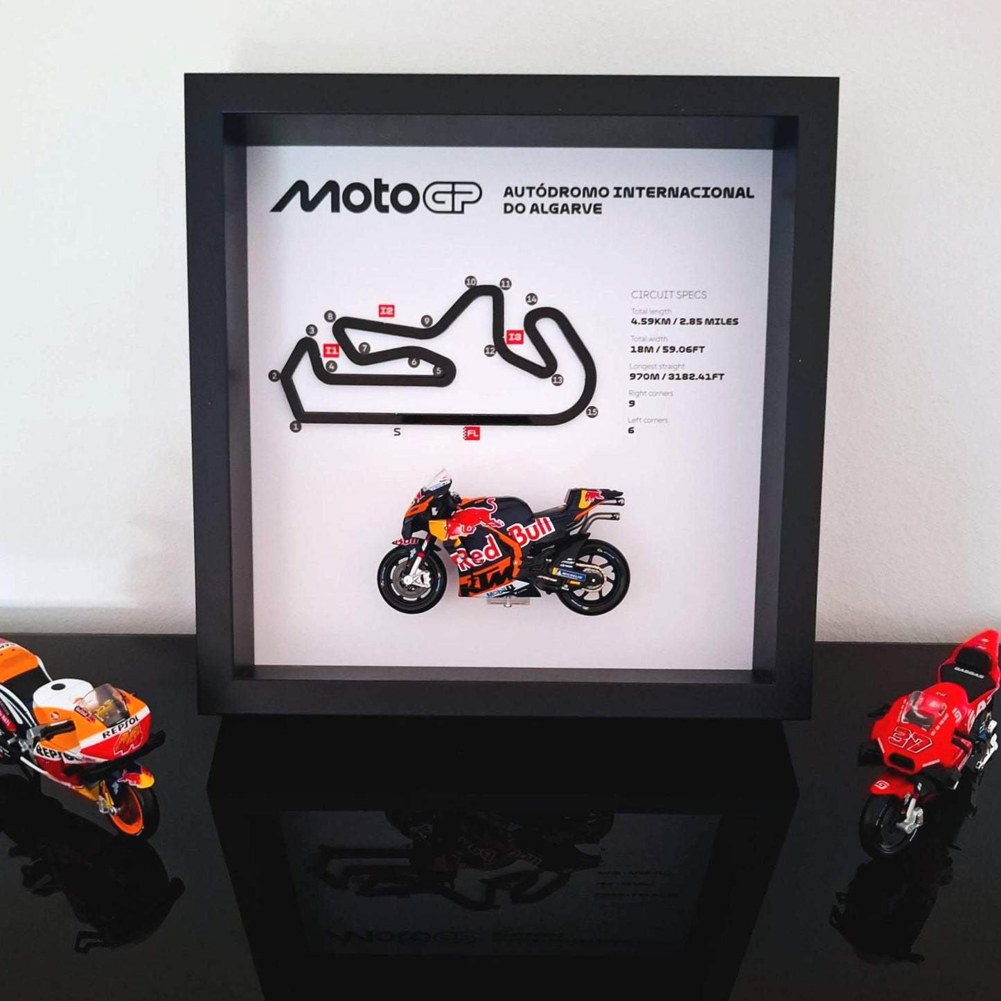 Algarve Moto Circuit 3D Framed Art: Portugal Racing Gift