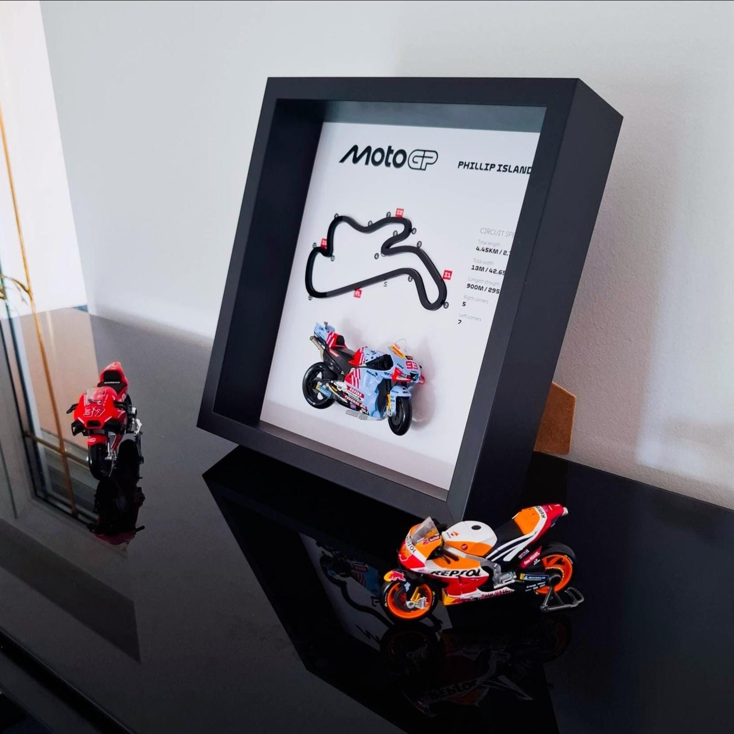 Phillip Island Moto Circuit 3D Framed Art: Australia Racing Gift