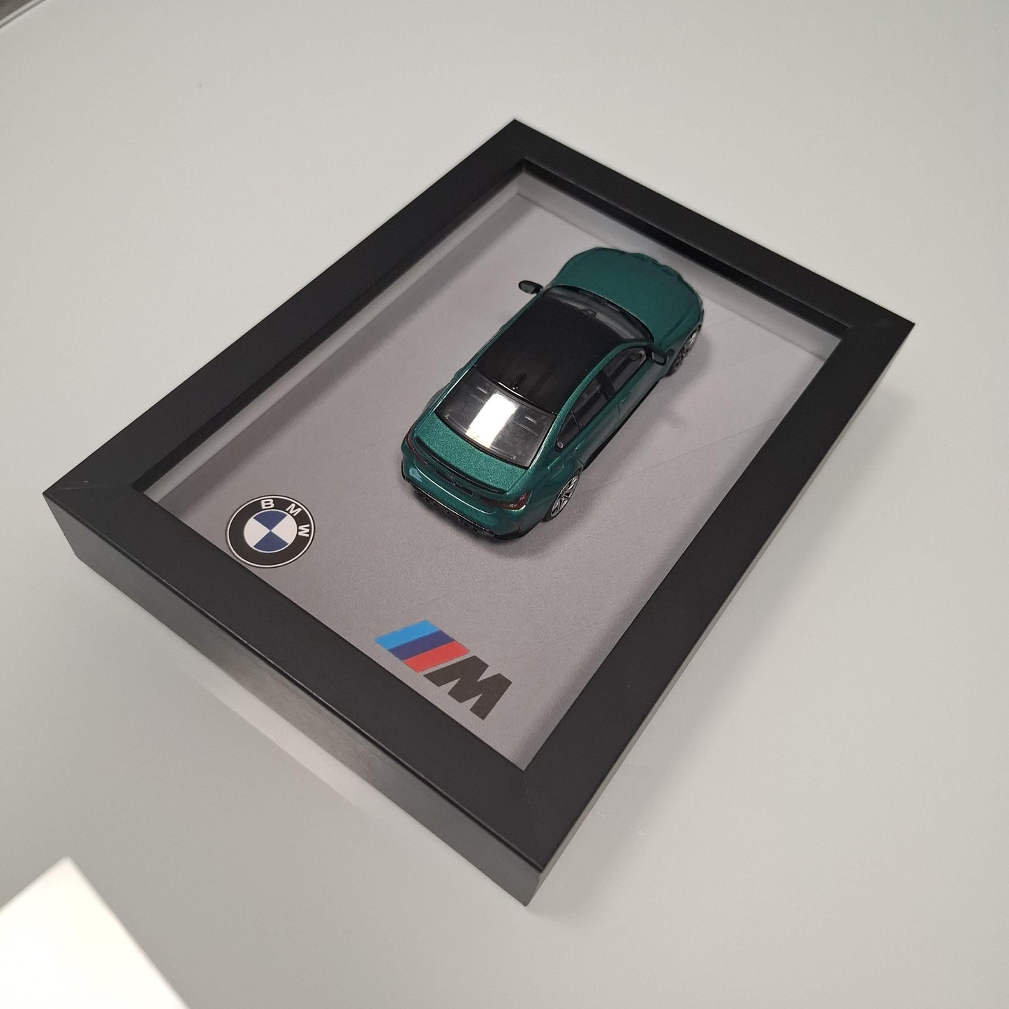 BMW M3 G80 Car Model Mounted on a Display Frame - Wall Art Gift