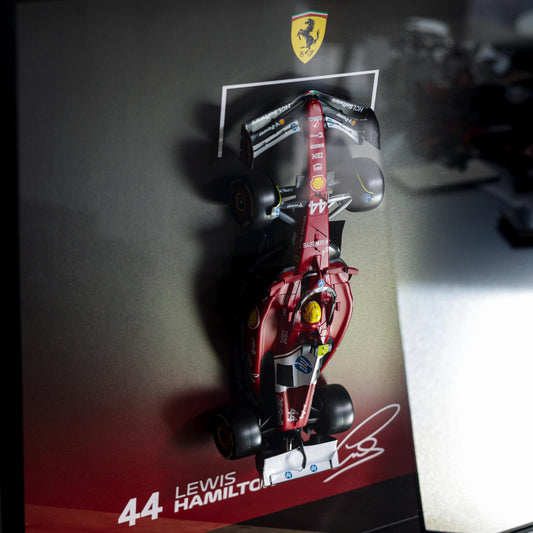 Lewis Hamilton F1 Wall Art | Formula 1 3D Framed Artwork | Ferrari Racing Decor Gift - Deep Frame - 50x50x12 cm