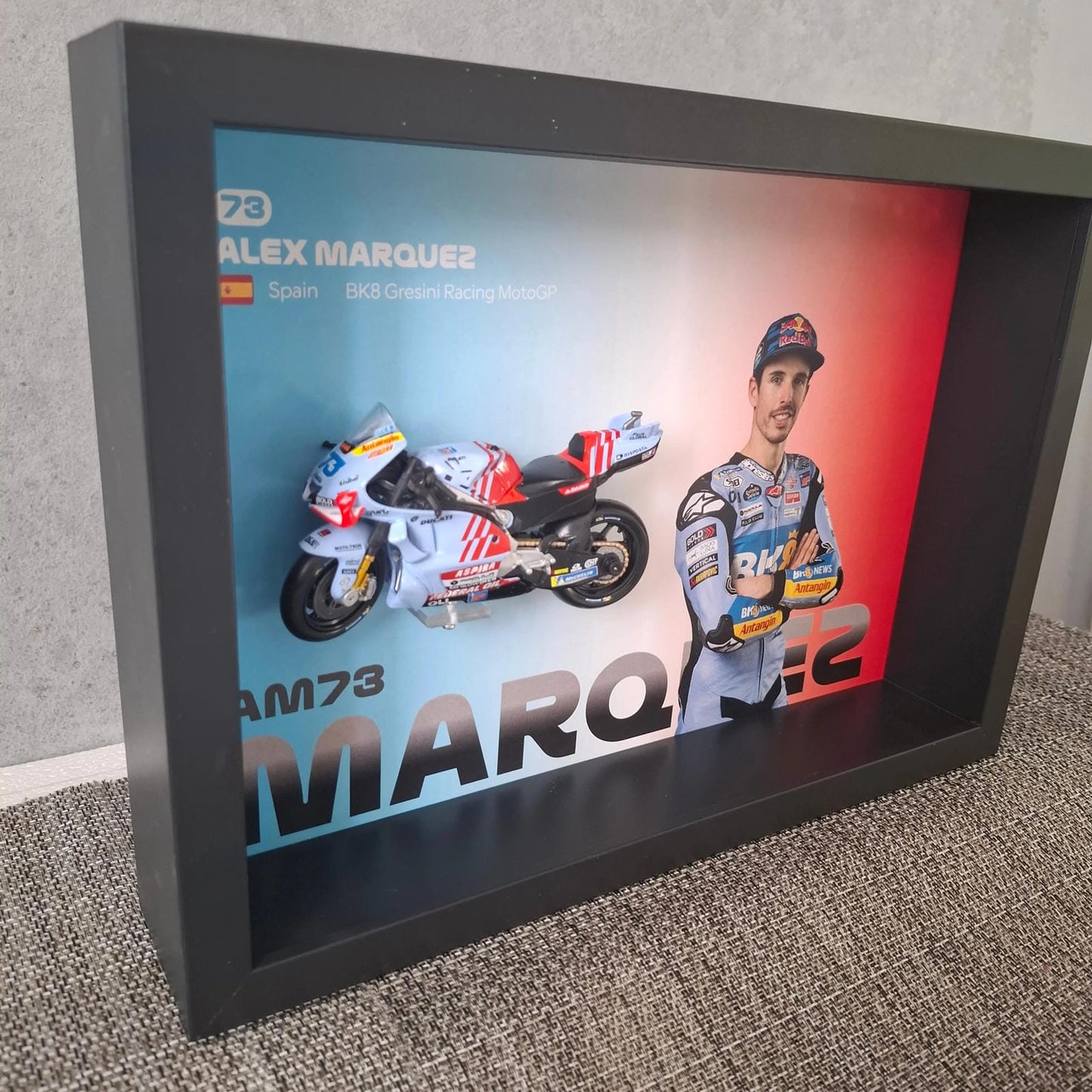 Alex Marquez Moto Circuit 3D Framed Art