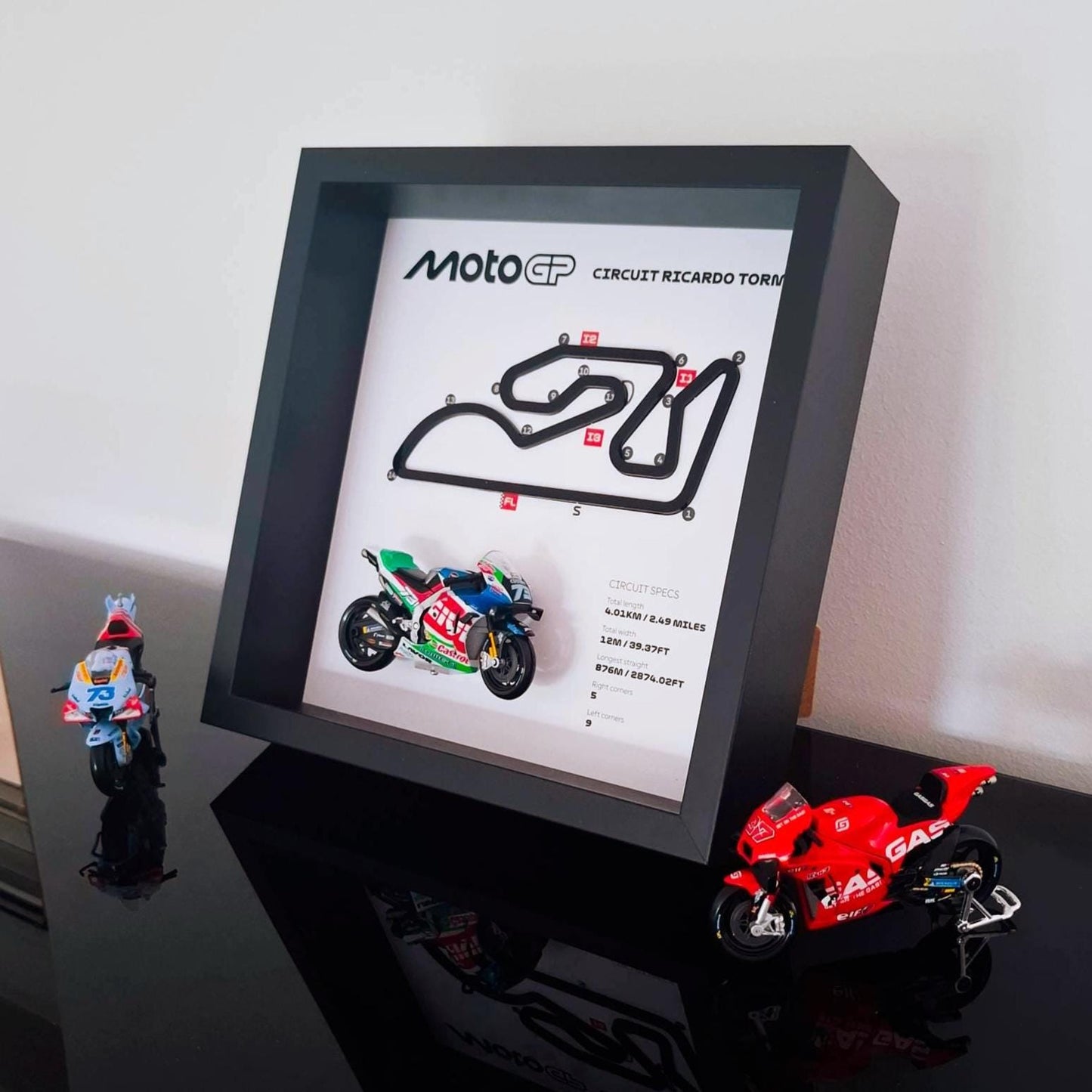 Ricardo Tormo Circuit 3D Framed Art: Spain Moto Racing Gift
