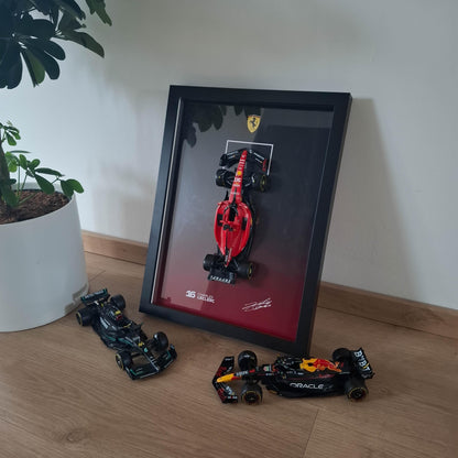 Charles Leclerc F1 Frame with McLaren 1:24 Scale Car - High-Quality Printed Background with Signature - 30x40cm Display - Formula 1 Gift