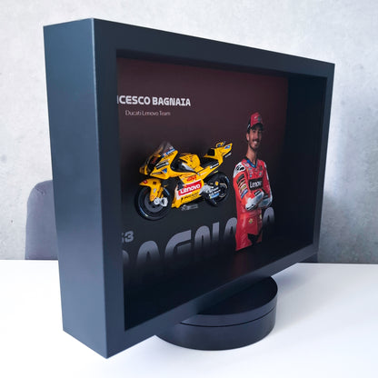 Francesco Bagnaia #1 Moto Circuit 3D Framed Art