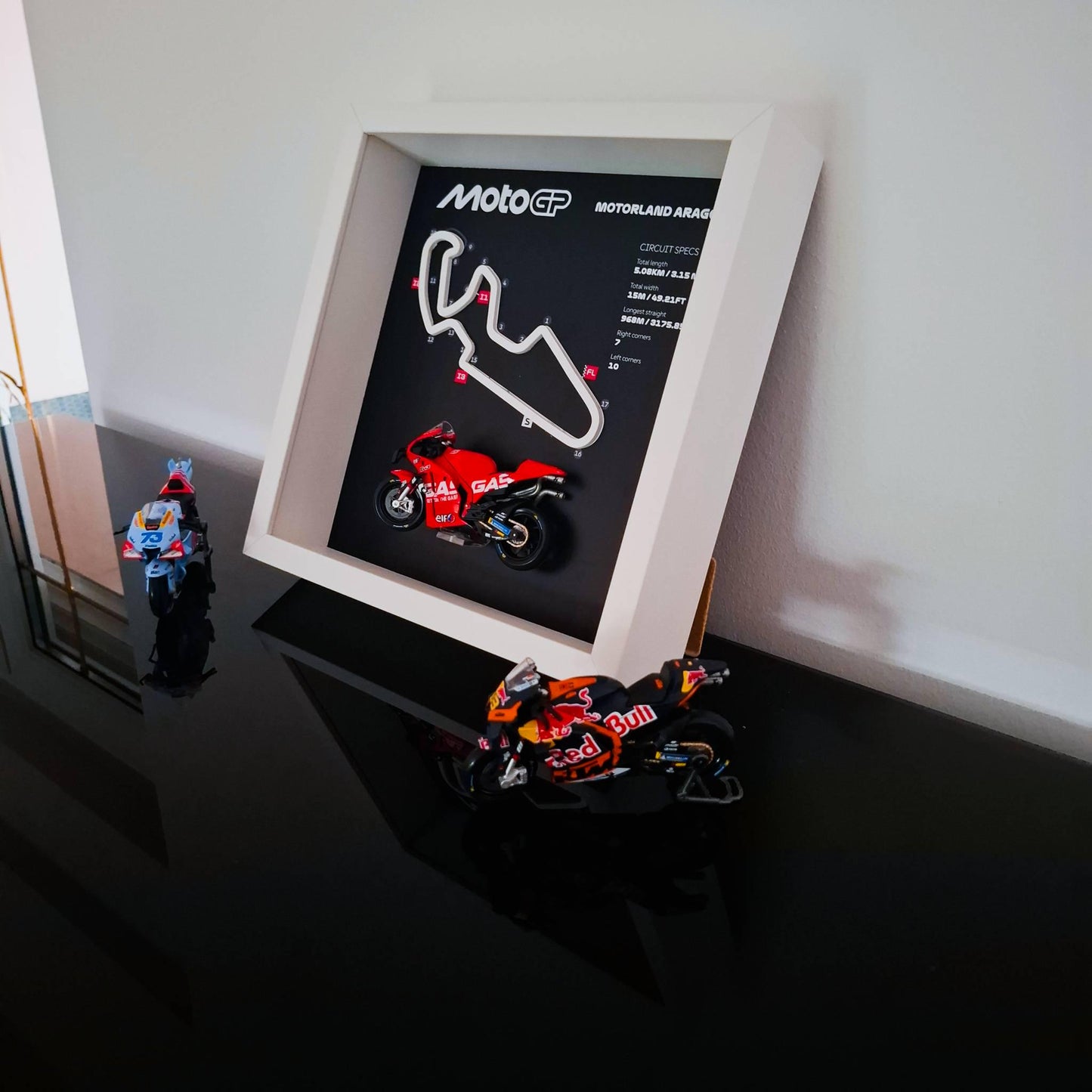 Motorland Aragón 3D Framed Track Art with Motorcycle Model