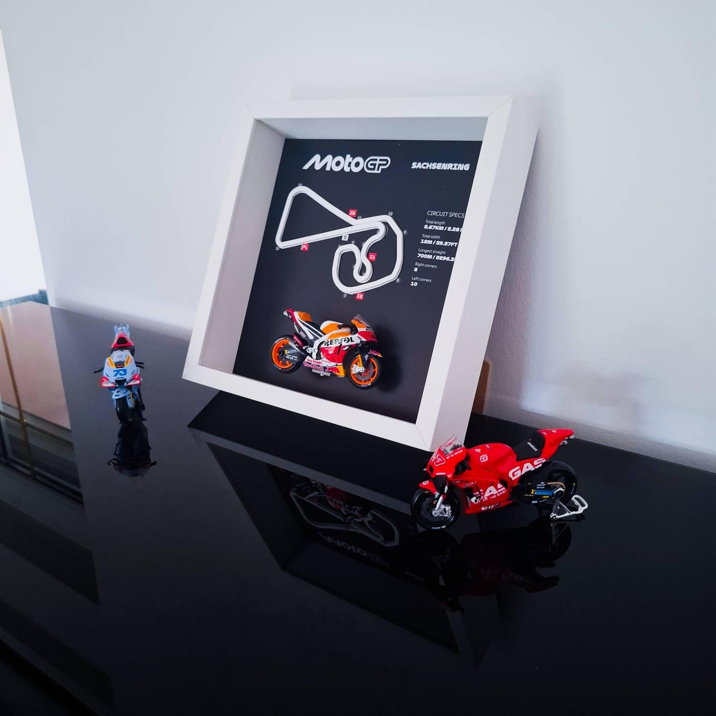 Sachsenring Moto Circuit 3D Framed Wall Art: Racing Gift