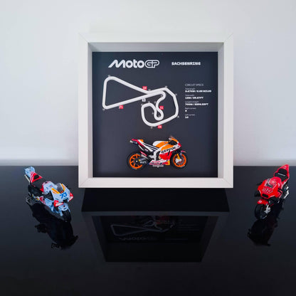Sachsenring Moto Circuit 3D Framed Wall Art: Racing Gift