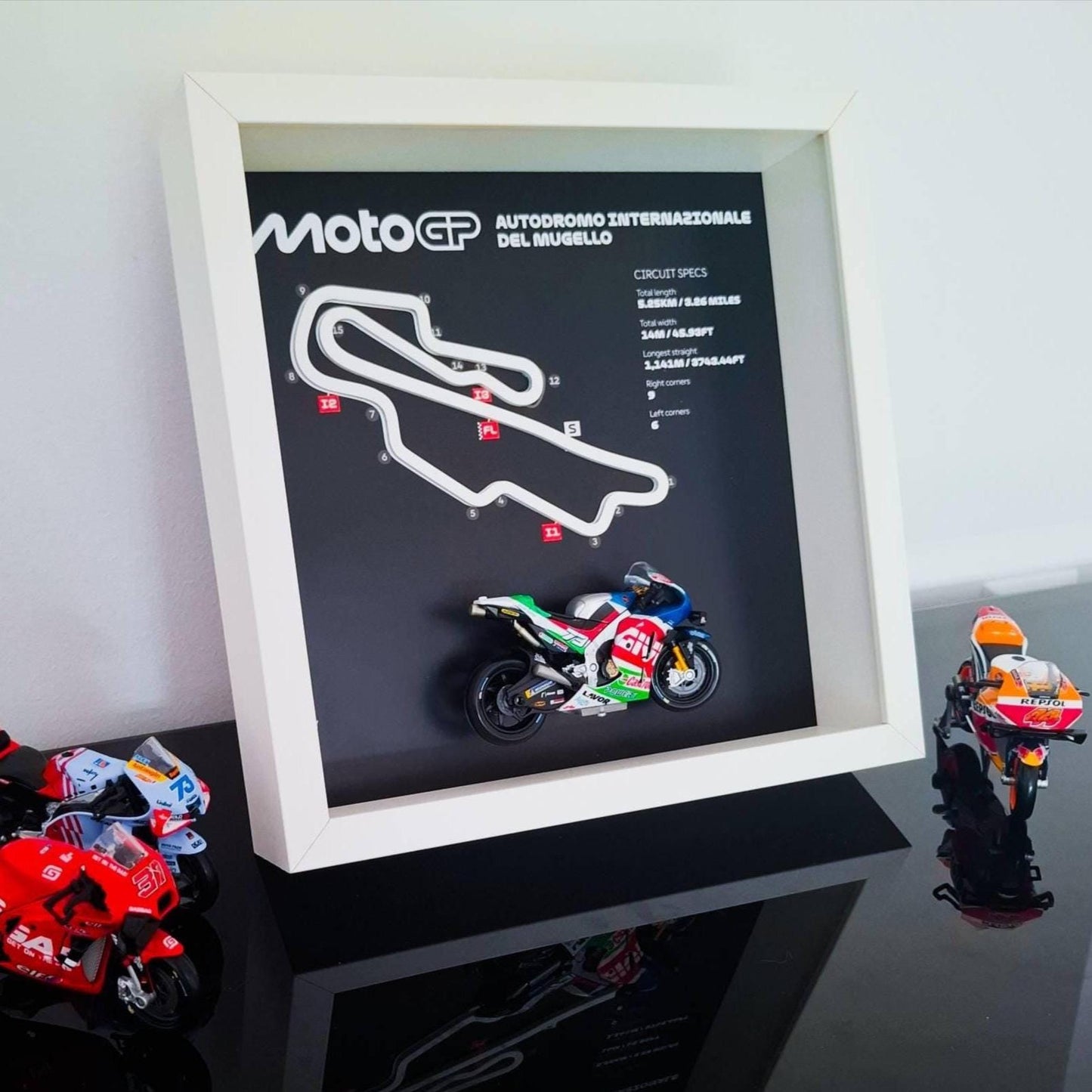 Mugello Moto Circuit 3D Framed Art: Italy Racing Gift
