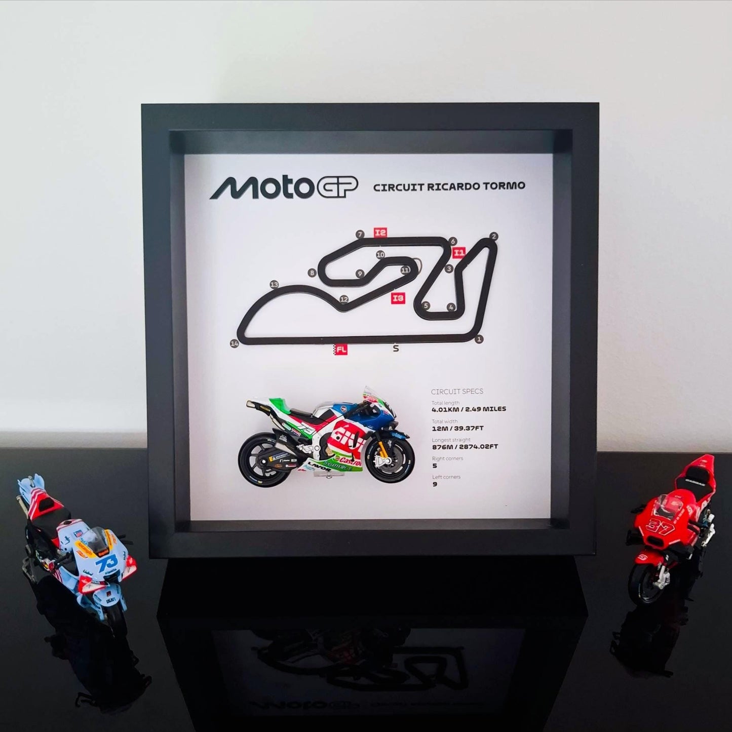 Ricardo Tormo Circuit 3D Framed Art: Spain Moto Racing Gift