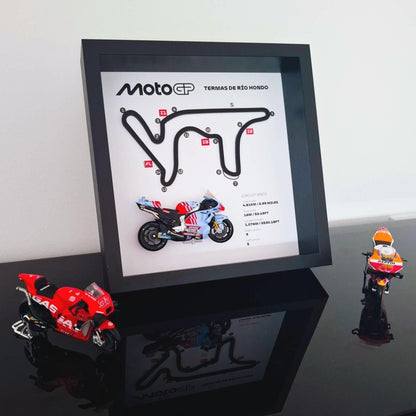 Termas de Río Hondo Moto Circuit 3D Framed Art: Racing Gift
