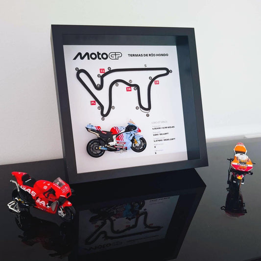 Termas de Río Hondo Moto Circuit 3D Framed Art: Racing Gift