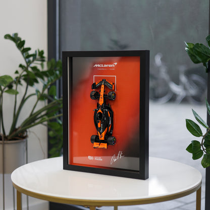 Oscar Piastri F1 Frame with McLaren 1:24 Scale Car - High-Quality Printed Background with Signature - 30x40cm Display - Formula 1 Gift