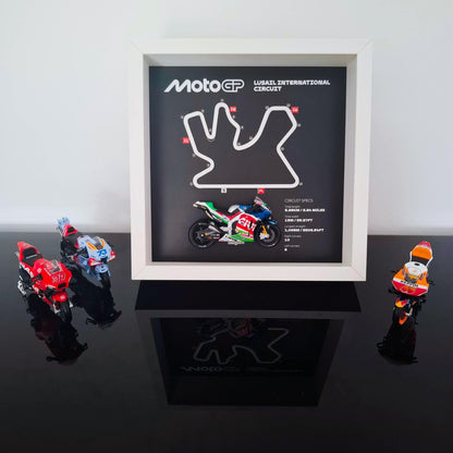 Lusail Circuit 3D Framed Moto Art: Qatar Racing Gift