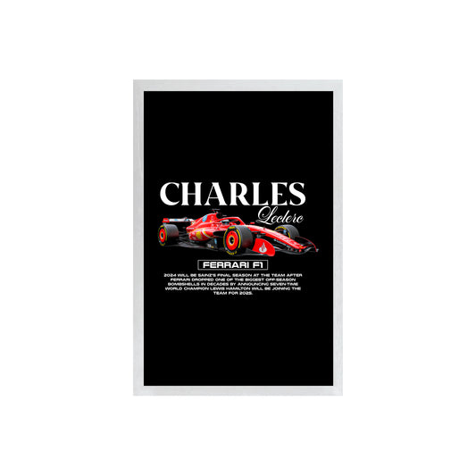 Wall Art Framed Image Black Poster - Formula 1 - Leclerc 2