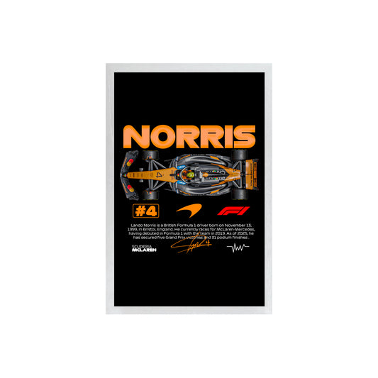 Wall Art Framed Image Black Poster - Formula 1 - Norris L