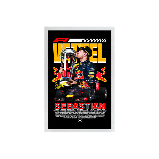 Wall Art Framed Image Black Poster - Formula 1 - Vettel