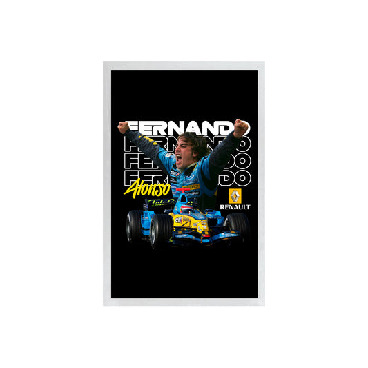 Wall Art Framed Image Black Poster - Formula 1 - Alonso Renault