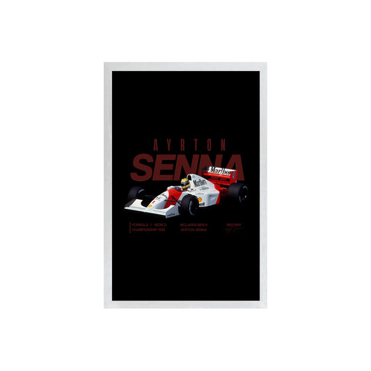 Wall Art Framed Image Black Poster - Formula 1 - Ayrton