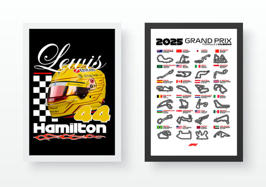 Wall Art Framed Image Black Poster - Formula 1 - Benz George Russell