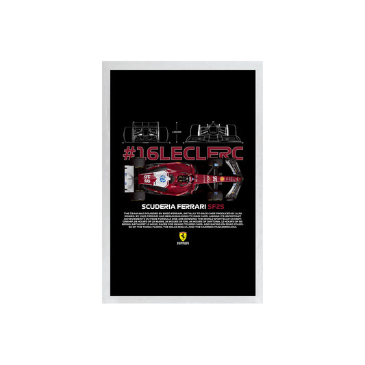 Wall Art Framed Image Black Poster - Formula 1 - Leclerc Sf25