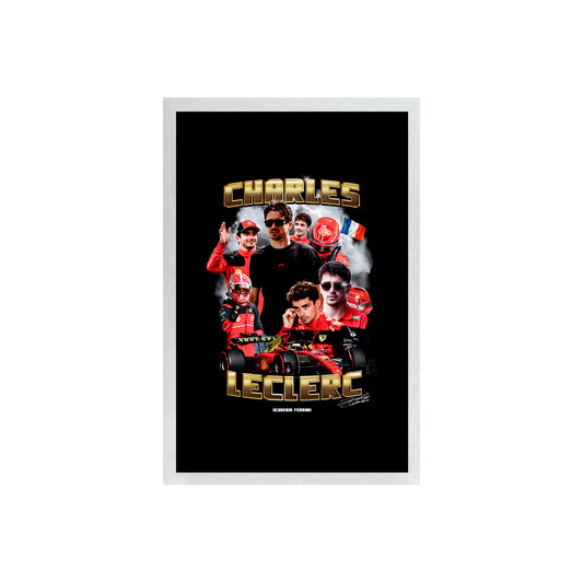 Wall Art Framed Image Black Poster - Formula 1 - Leclerc